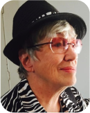 Janet Hoult wearing hat, 2019